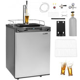 Bostome Full Size Kegerator with single tap, digital controls, and spacious interior for kegs.