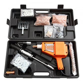 Orange 800W stud welder dent repair kit in black case with studs, gaskets, and accessories.