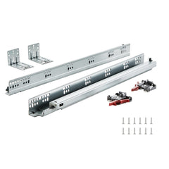 Bostome 21" soft-close drawer slides in steel, featuring a heavy-duty design and full extension.