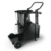 Bostome 2-Tier Welding Cart with lockable cabinet and swivel wheels for easy mobility and organization.