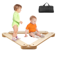 Three sturdy wooden balance beam stepping stones with rounded edges and deepened connectors.