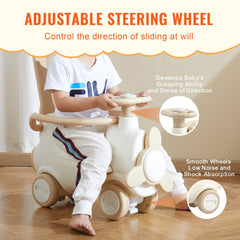 Bostome 5-in-1 rocking horse for toddlers featuring ergonomic design and smooth wheels.