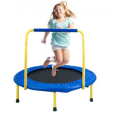 Bostome 3FT foldable kids trampoline with safety features for indoor and outdoor play.