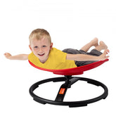 Red Bostome Kids Sensory Swivel Chair with 360° swivel design and sturdy triangular base.