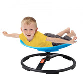 Blue sensory swivel chair for kids with a 360° design and stable 20.5-inch base.