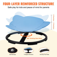 Blue elephant-shaped kids swivel chair with 360-degree rotating steel base and four-layer reinforced structure.