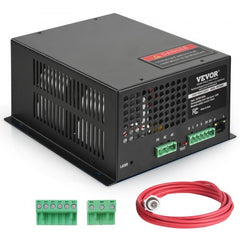 Bostome 60W CO2 laser power supply with cooling fan and labeled ports for easy connections.