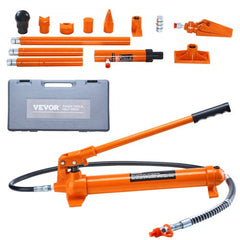 Bostome 10 Ton Hydraulic Jack Kit with long handle, oil tube, and extension tubes in a case.