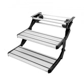 Bostome 2-step electric RV steps with anti-slip aluminum steps and auto-folding mechanism.