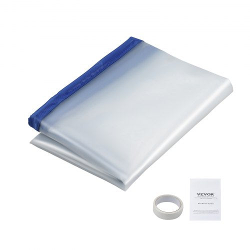 Bostome 7.5 x 4 ft PE dust barrier door kit with magnetic zipper, transparent panel, tape, and instructions.