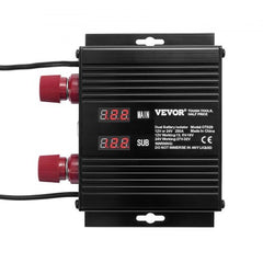 Bostome 250A Dual Battery Smart Isolator with LCD screen and dual LED voltage displays.