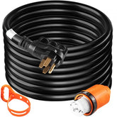 Bostome 50A 20FT generator power cord with twist-lock plug and ergonomic grip handle.