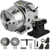 6-inch 3-jaw chuck milling machine with adjustable dividing plates and MT3 tailstock.