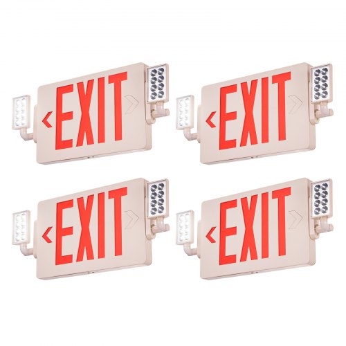 Bostome LED exit sign with red letters, emergency lights, and battery backup for safety.