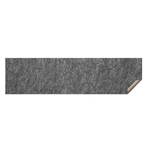 Gray and brown non-slip rug pad, 0.24" thick, measuring 25" x 94.5", made of polyester.