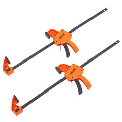 Bostome 24-inch bar clamps with one-handed operation and durable plastic handle in a 2-pack.