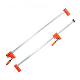 Two Bostome 50" parallel bar clamps with high-strength plastic handles and steel bars.