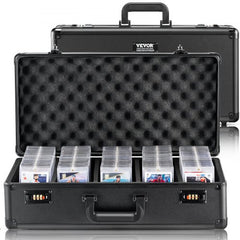 Bostome Graded Card Storage Box with 5 slots and a combination lock for secure card organization.