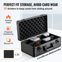 Bostome Graded Card Storage Box with 4 slots, key lock, and capacity for 96 PSA cards.