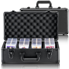 Bostome Graded Card Storage Box with 4 slots, key lock, and capacity for 96 PSA cards.