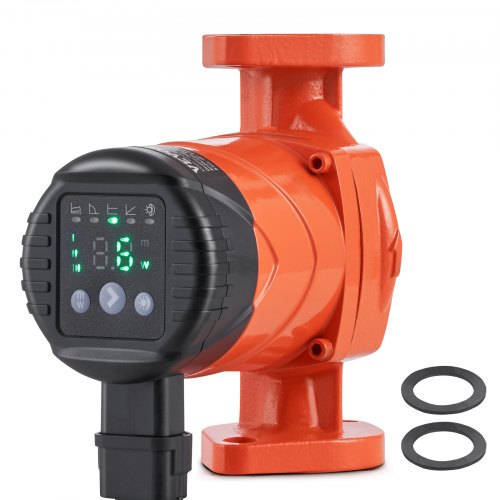 High efficiency circulator pump with cast iron housing and ECM motor for hot water systems.