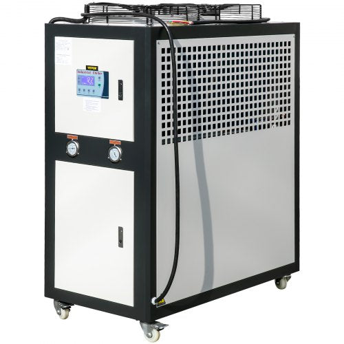 Bostome 6 Ton air-cooled industrial water chiller with stainless steel tank and LED control screen.