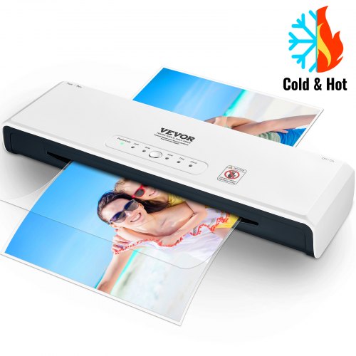 White Bostome 13-inch 4-roller hot and cold laminator with 3 mil films and beach photos.