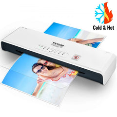 White Bostome 13-inch 4-roller hot and cold laminator with 3 mil films and beach photos.