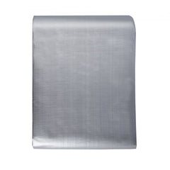 Silver and brown reversible waterproof tarp measuring 20x30 feet with reinforced edges.