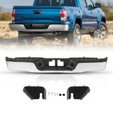 Chrome steel rear step bumper for 2007-2013 Toyota Tundra with anti-slip step pad.