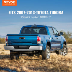 Chrome steel rear step bumper for 2007-2013 Toyota Tundra with anti-slip step pad.