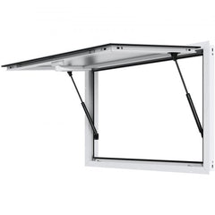 Aluminum alloy food truck concession window with a 36"x24" size and integrated sunshade.