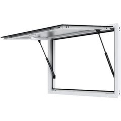 Aluminum alloy food truck concession window with a 36"x24" size and integrated sunshade.