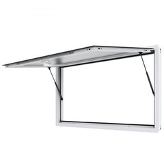 Aluminum alloy awning for food trucks, 64"x40", with hydraulic opening and customizable glass slots.