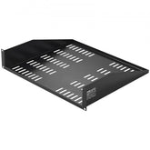 Bostome 2U vented server rack shelf with perforated design and heavy-duty steel construction.