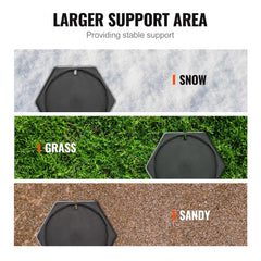 Round rubber leveling pads for RV jacks, 9 inches, in a 6-pack for stability on uneven terrain.