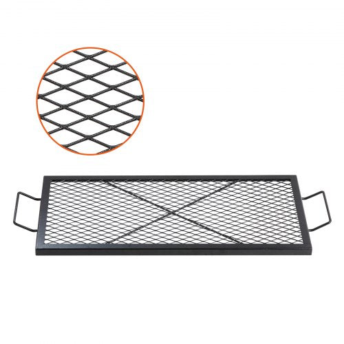 32-inch heavy duty steel grill grate with diamond mesh design for even heat distribution.
