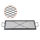 32-inch heavy duty steel grill grate with diamond mesh design for even heat distribution.