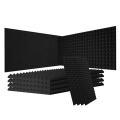 Bostome Acoustic Foam Panels in a 4-pack, featuring pyramid-shaped soundproofing design.