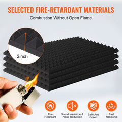 Bostome Acoustic Foam Panels in a 4-pack, featuring pyramid design for soundproofing.