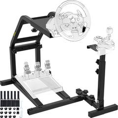 Adjustable racing wheel stand for Logitech G29/G920 with sturdy carbon steel construction.