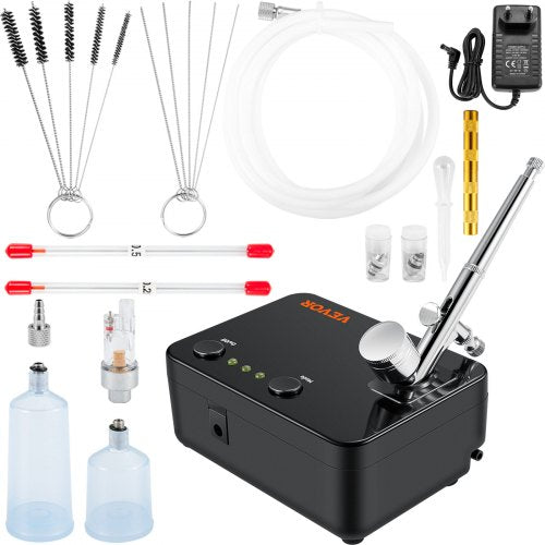 Bostome Portable Airbrush Kit with compressor, featuring dual-action control and adjustable spray modes.