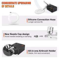 Bostome Portable Airbrush Kit with compressor, featuring dual-action control and adjustable spray modes.
