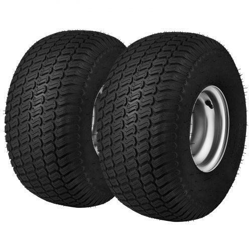 Bostome 20x8-8" lawn mower tires with rim, featuring S-Turf tread and 3/4" bushing.