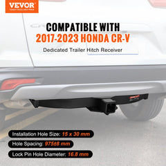 Class 3 trailer hitch with 2-inch receiver installed on rear of 2017-2023 Honda CR-V.