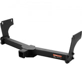 Black powder-coated Class 3 trailer hitch with 2-inch receiver for Jeep Grand Cherokee.