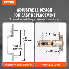 Satin nickel front door handle set with square lever and no lock, designed for easy installation.