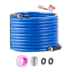 Bostome 100ft heated RV water hose with antifreeze protection and durable PVC outer layer.