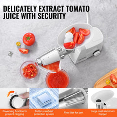 Electric tomato strainer and sauce maker with stainless steel blades and 300W motor.