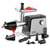 Electric tomato strainer and sauce maker with stainless steel blades and multifunction accessories.